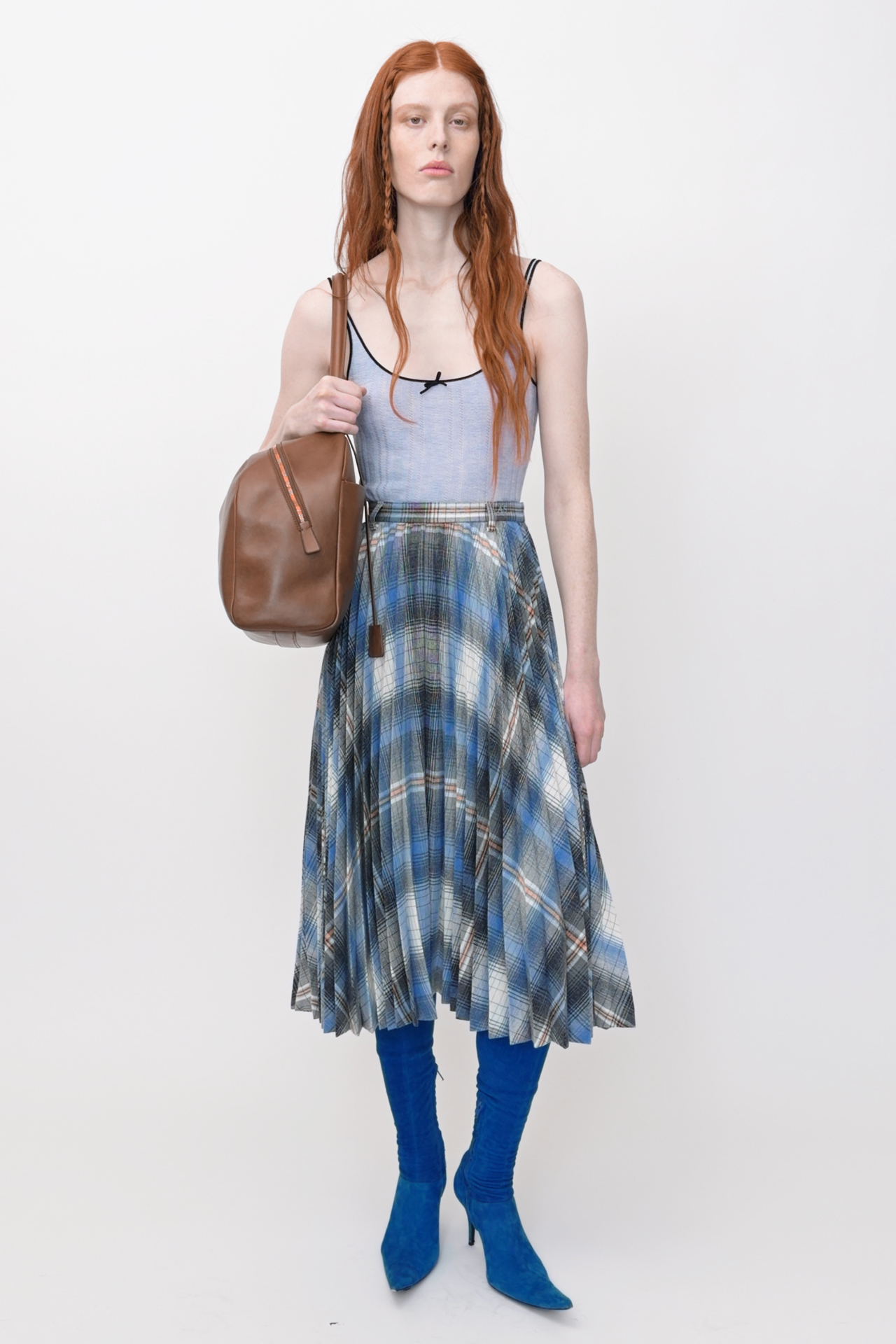 BACCA ベロア　サロペット　ネイビー　roku 6 acne studios Acne Studios - Silk knit tank top - Light blue
