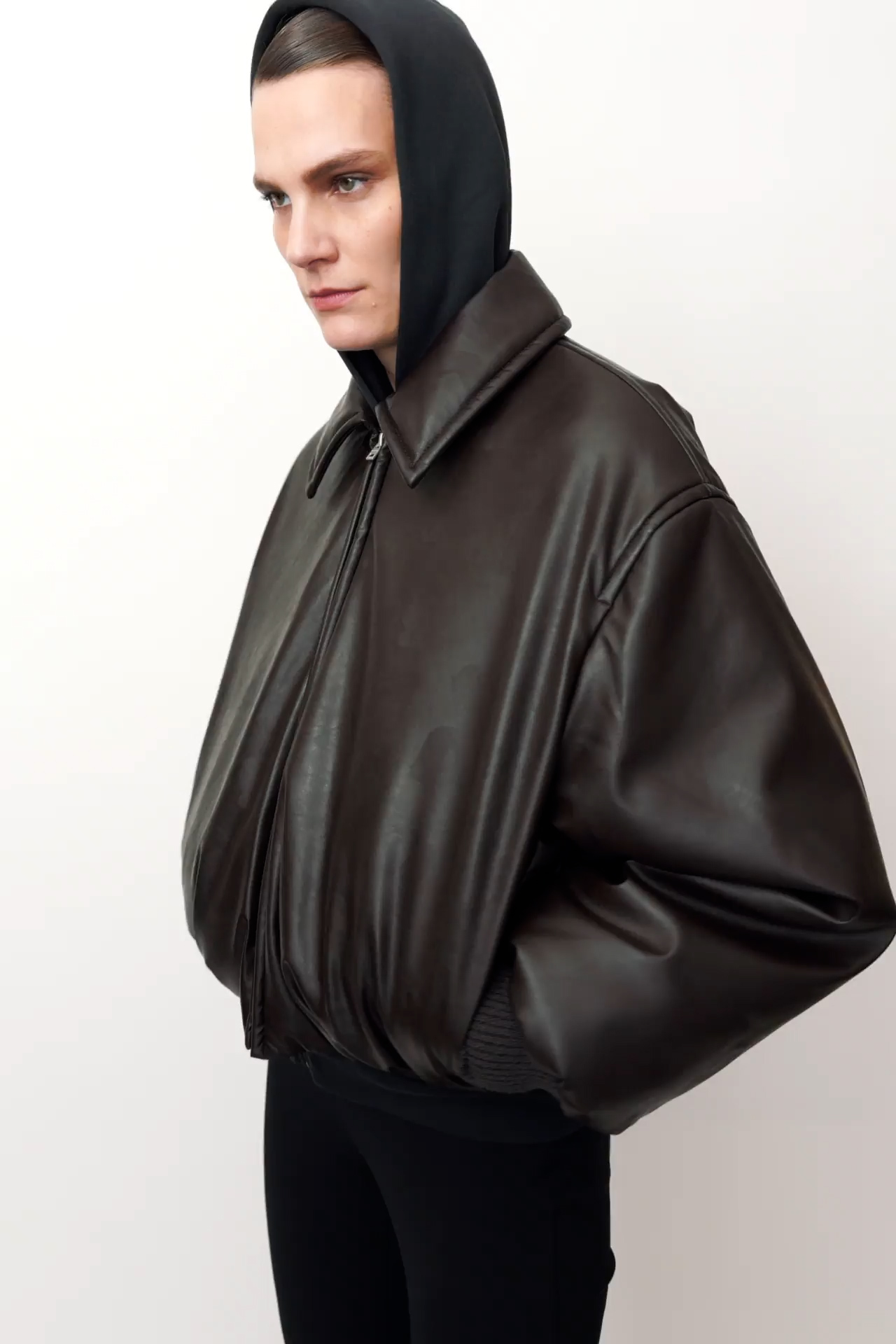 Acne Studios - コーティング ボンバージャケット - ダークブラウン