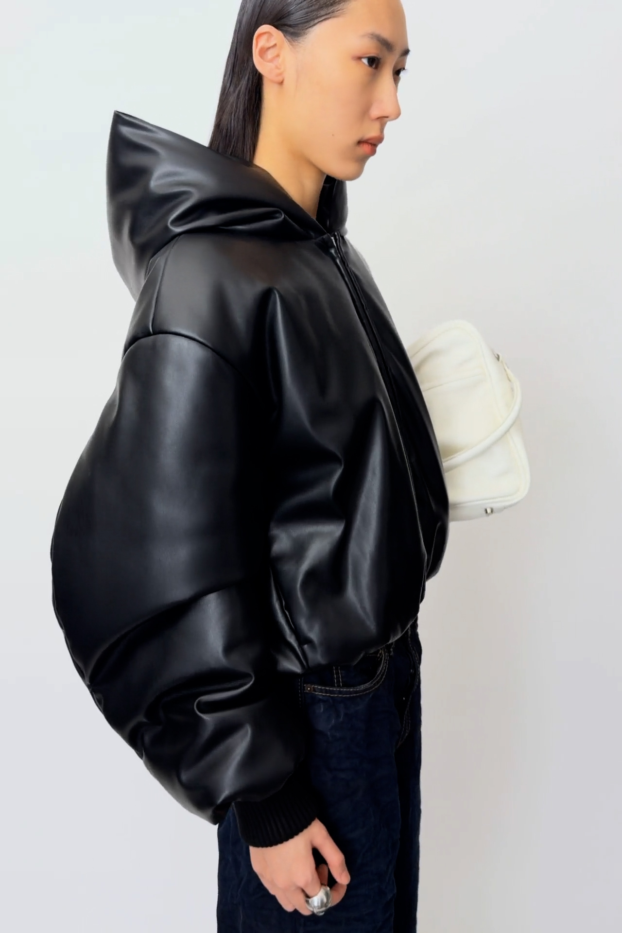 BRIEFING フード付きジャケット ブラック DOWN FABRIC】ダウンファブリック フード ZIP UP ブルゾン