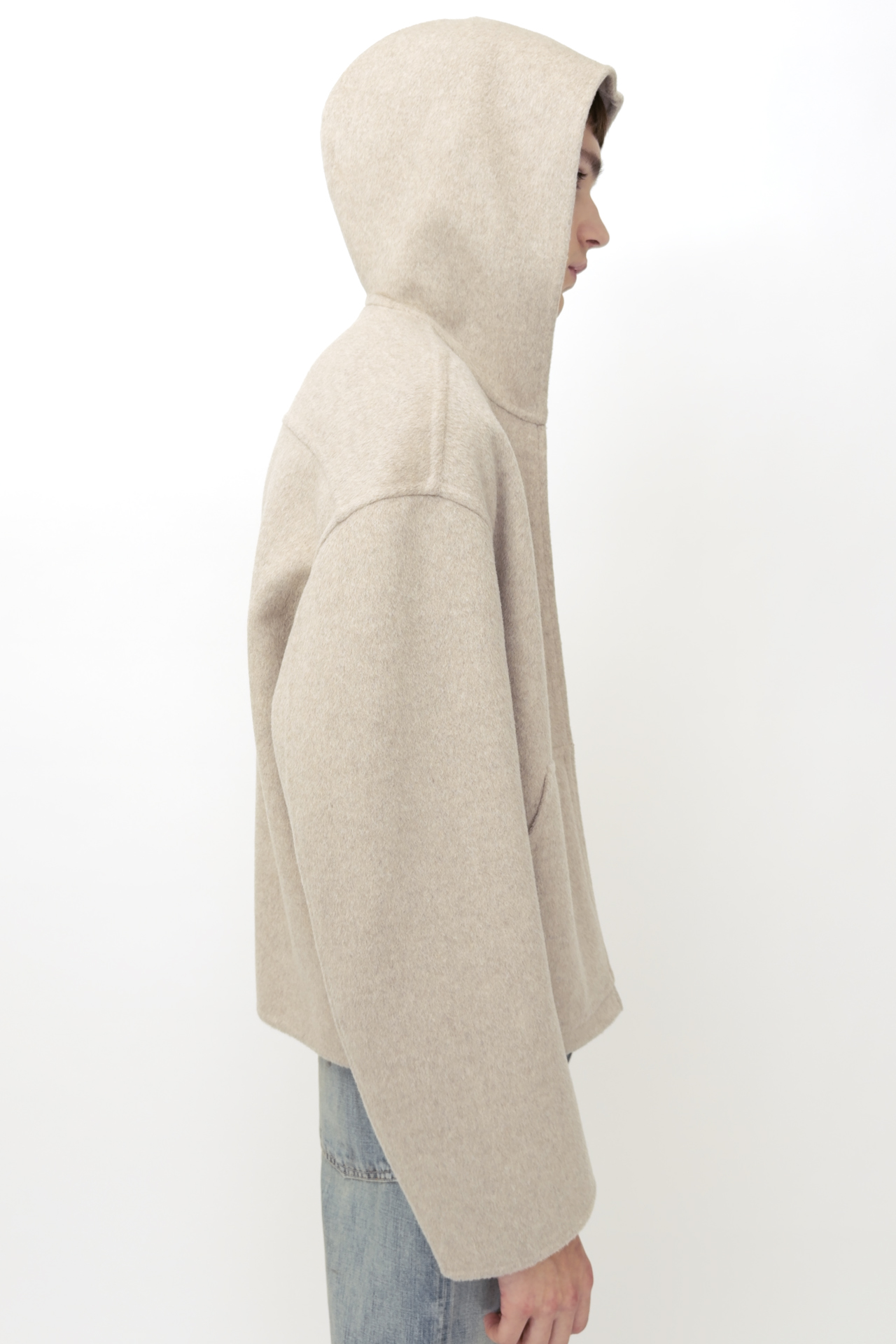 Acne Studios - Cashmere jacket with hood - Oatmeal melange