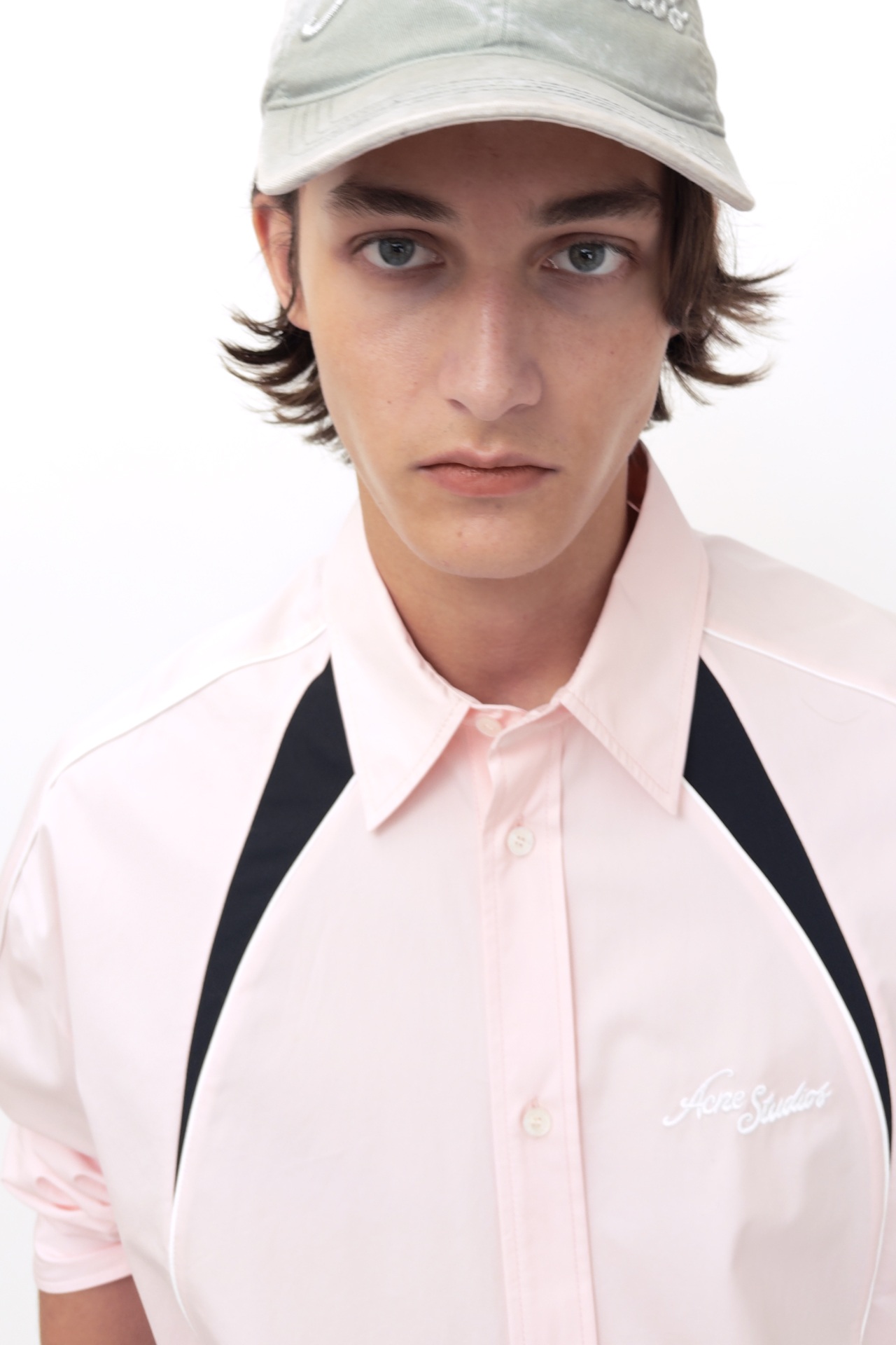 Acne Studios - Embroidered logo button-up shirt - Baby pink