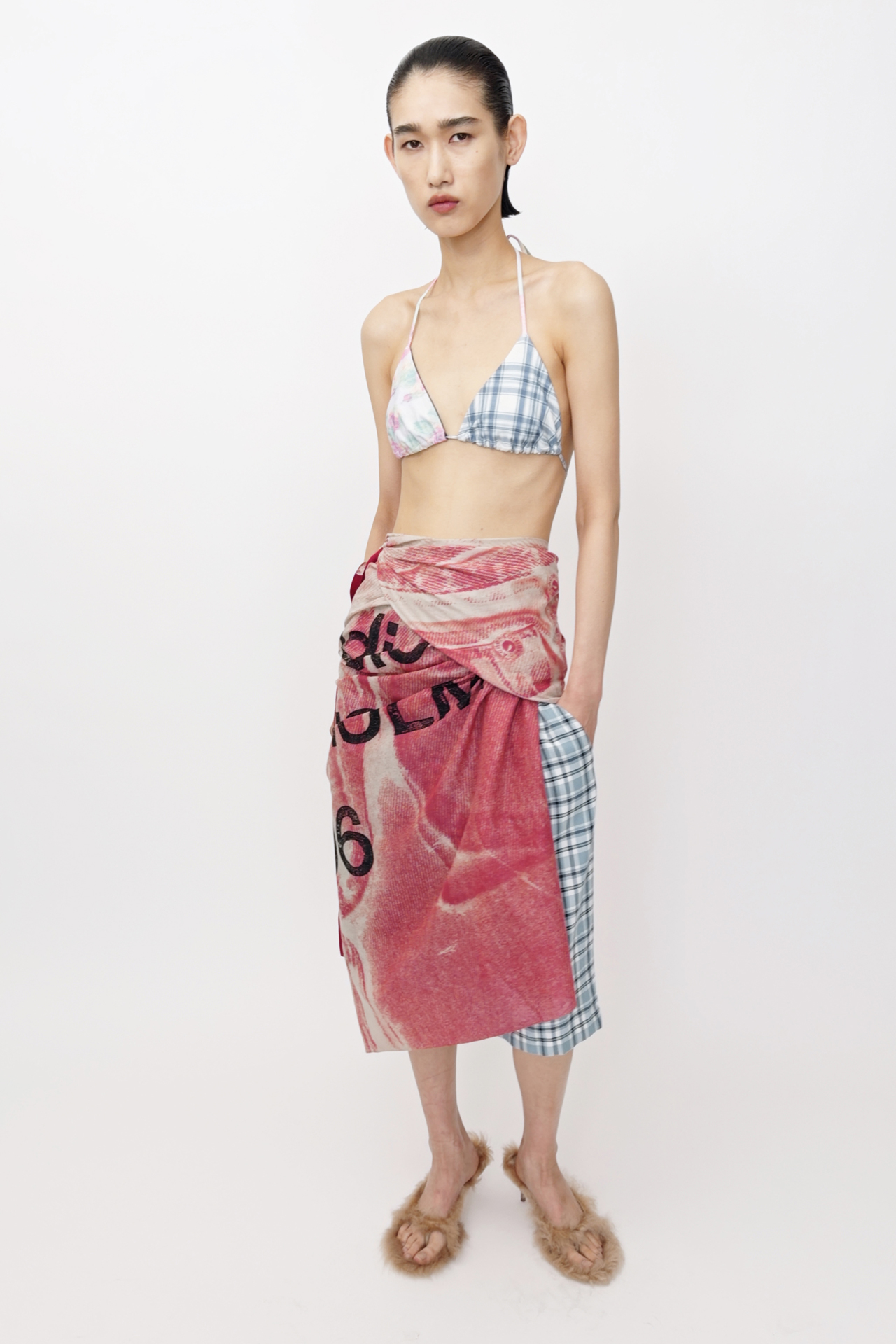 Acne Studios - Thin printed scarf - Dark pink