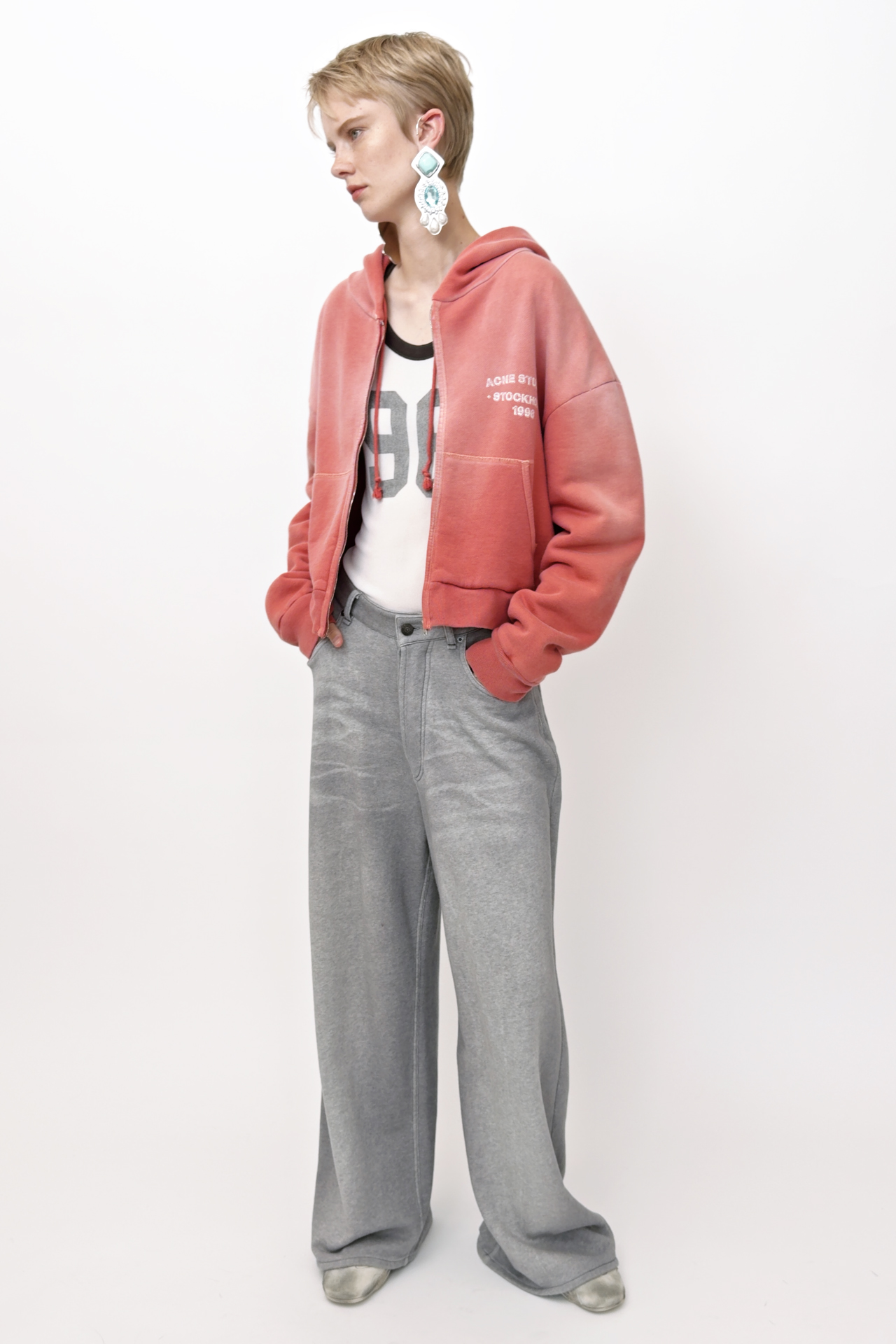 acne studios ショートボンバージャケット　ピンク 中古・古着通販】ACNE STUDIOS (アクネ ストゥディオス) ロゴボンバー